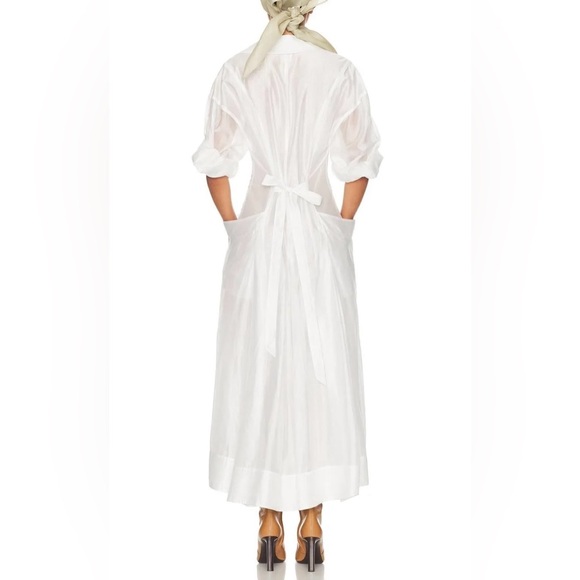 NWOT Helsa The Musee Midi Dress White Sheer Resort Vacation Beach S Summer Dress - Picture 2 of 9